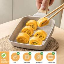 Chảo rán chống dính hình chữ nhật kiểu Nhật, chảo trứng hình chữ nhật, bộ chảo nhỏ, bao gồm thìa silicon, dễ dàng làm trứng ốp la dày kiểu Nhật, dẫn nhiệt đều, tiết kiệm thời gian và công sức, dễ vệ sinh lớp chống dính, chảo làm trứng ốp la (Tamago Yaki) dùng trong gia đình, chảo chống dính Maifanstone, chảo rán, kèm theo dụng cụ cạo silicon và cọ phết dầu. - Nhiều màu - Xem 10