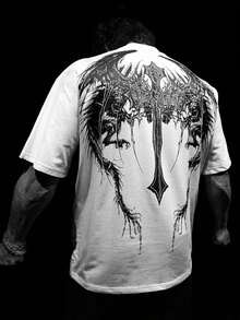 Men's Cross Print Casual Versatile Daily Short Sleeve T-Shirt - White - View 1