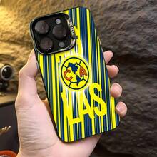 Logotipo amarillo y azul del Club América de fútbol.funda de teléfono Fundas compatibles con ,Apple,VIVO,OPPO,,, y Honor.Fabricadas en silicona TPU,ofrecen protección contra golpes y caídas. - Negro - Ver 4
