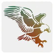 Eagle Stencil Decoration Template 11.8x11.8 Inch Plastic Eagle Drawing Painting Stencils Square Reusable Stencils For Create DIY Eagle Crafts And Decor#XY-3Cshop - như hình ảnh - Xem 1