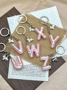 Creative Cartoon Cute Heart Star Shiny English Letter Keychain Pendant, Suitable As Small Gift For Friends And Family During Holidays - Multicolor - View 6