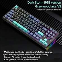 AULA F87 Pro Wireless Mechanical Gaming Keyboard, Gasket Structure, Tri-Mode Connect, 8000mAh Battery, Mahjong Sound, Full-Key Hot-Swap, PBT Keycaps, 87-Key Compact, RGB Backlit, N-Key Rollover, Suitable For Esports And Office Use. - View 11