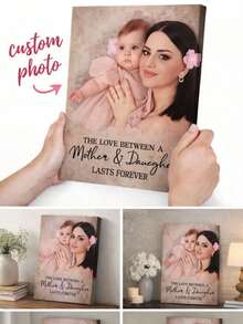 2D Custom Sketch Canvas Art, Can Include Deceased Loved Ones' Images, Add Personalized Figures, Ideal Gift And Memorial For Parents, Suitable For New Year, Available In Black & White, 2D Flat - Multicolor - View 2