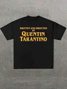 Camiseta masculina plus size, dirigida e escrita por Quentin Tarantino (1 peça), 100% algodão, camiseta casual estampada, gola redonda, mangas curtas, 180g de algodão, ideal para sair, presente, verão, unissex. - Branco - Ver 7