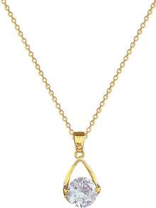 1pc Holiday Style Water Drop Pendant Women's Fashion Necklace Jewelry, Gift Accessory - Gold - View 3