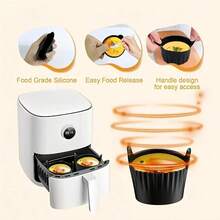 4pcs Premium Silicone Air Fryer Baking Molds - Non-Stick, Muffin Cups For Eggs, Cupcakes, Pancakes, Pudding, Custard, Durable Silicone Material, Great For Cooking/Healthy Cooking, No Electricity Required, Suitable For Home Kitchen/All Air Fryer Models/Health-Conscious People, Essential Baking Accessory - Multicolor - View 6