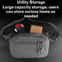 1PC Large Capacity Tactical Pack, Convertible Waist & Shoulder Bag With Hook & Loop System, Outdoor EDC Organizer With MOLLE Back - Multicolor - View 10