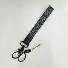1PC Personality Fashion Black Leopard Print Wristband Keychain, Unisex Anti-Loss Mobile Phone Key Chain Daily Wear Festival Gifts - màu đen - Xem 9