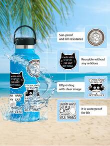51 Pcs Working Cat Mom/Dad Stickers, "I Work Hard So My Cat Can Have A Better Life" Slogan, Waterproof PVC For Phone Case, Laptop, Water Bottle & Desk Decor - Multicolor - View 8