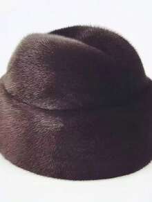 1pc Middle-Aged & Elderly Men's Faux Mink Fur Landlord Hat, Solid Color Retro Style, Warm And Windproof, Suitable For Daily Outdoor Use, Great Father's Day Gift, Essential For Winter - Landlord Hat - View 4