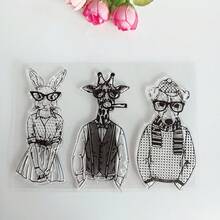 Transparente Tier Hund & Katze Stempel, DIY Grußkarten Dekoration Stempel/Siegel, Handgemachte DIY Fotoalbum Kartenherstellung Dekoration Stempel, Planer & Grußkarten - Tier - Übersicht 4