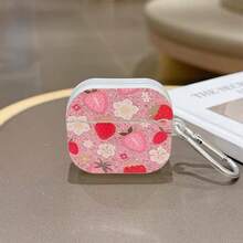 Crystal Sequin & Floral Strawberry Print Protective Case Compatible With Apple Wireless Charging Case, Scratch-Resistant & Anti-Drop - Clear - View 13