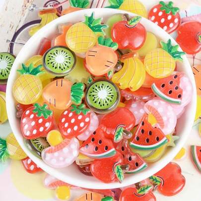 Simulated Fruit Stickers, Cream Adhesive DIY Small Accessories, Hole Shoes DIY Components, DIY Jewelry Accessories.