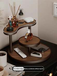 Kệ để bàn kiểu dáng tối giản, dễ lắp ráp - Thích hợp cho phòng tắm, lối vào, văn phòng, phòng khách - Kệ đựng đồ tiết kiệm không gian để đựng nước hoa, mỹ phẩm, cốc chén - Kệ lưu trữ đa chức năng - Quả óc chó - Xem 5