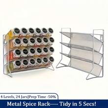 Four-Tier Metal Spice Rack Kitchen Countertop Organizer - Durable Multi-Layer Design, Space-Saving, Ideal For Home Cooking And Baking, Father's Day Gift - Multicolor - View 4