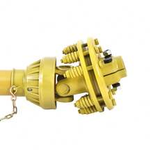 Eje de transmisión PTO de servicio pesado Serie 4 para maquinaria agrícola – Eje de 1-3/8" con 6 dientes en ambos extremos – Telescópico de 31.5" a 41" – Mecanismo de agarre antideslizante – Ideal para cortadora rotativa de tractor, segadora de acabado, implementos Bush Hog - Amarillo | Con embrague - Ver 8