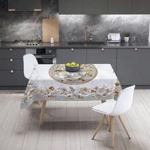 1pc 2D Flat Luxury Marble White Rose Gold Butterfly Tablecloth, Elegant Gold Border Rectangular/Round Table Cover, Suitable For Kitchen Dining Room, Modern Minimalist Home Decor, Banquet, Wedding, Holiday Dinner, Indoor/Outdoor Use, Coffee Table Cover, High-End Housewarming Gift, Multiple Sizes Available - A - View 6