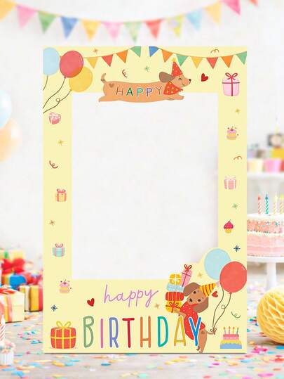 Bộ 1 khung chụp ảnh sinh nhật chó Dachshund, khung ảnh selfie chúc mừng sinh nhật kèm phụ kiện, đồ dùng trang trí tiệc chủ đề chó xúc xích, đồ trang trí tiệc chó con dễ thương cho người lớn, trang trí tiệc mừng em bé, đồ dùng tiệc sinh nhật cho cún con, phụ kiện chụp ảnh sinh nhật, phụ kiện chụp ảnh sự kiện sinh nhật, trang trí nhà cửa, trang trí phòng khách, đồ trang trí sân vườn.