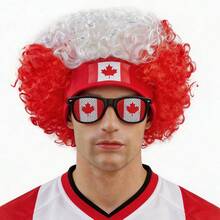 2026 World Cup National Flag Color Afro Wig Colorful Funny Headwear Halloween Party Cosplay Props Football Fans Carnival Holiday Accessories - Portuguese Headband Wig + National Flag - View 8