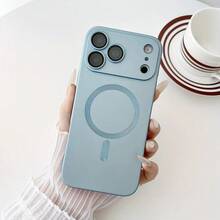 Ốp lưng điện thoại sạc không dây từ tính có bảo vệ camera cho iPhone 17 Pro Max, 16, 15, 14, 13, 12, 11 Pro Plus, 17e - Đỉnh xa màu xanh - Xem 4