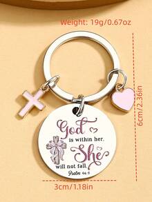 Regalos religiosos cristianos de para niñas y mujeres, regalos de confirmación y primera comunión para hija, adolescentes y mujeres, llavero con cruz, versículo bíblico y accesorios de fe católica - Multicolor - Ver 5