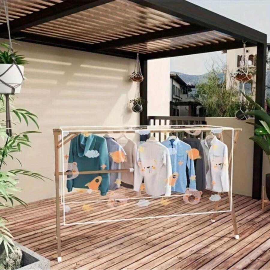 1 buah Selimut Penutup Jemuran Pakaian Luar Ruangan - Tahan Air & Anti Burung, Cocok untuk Rak Balkon Tiang Ganda, Bahan EVA, Tidak Membutuhkan Daya, Penyimpanan & Pengorganisasian Pakaian - MultiWarna - View 1
