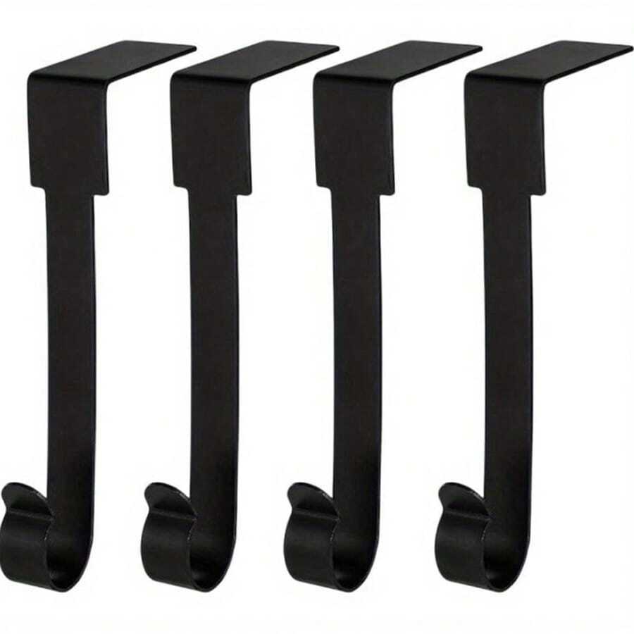 Festive Christmas Stocking Holders: 2 Pieces, High-Quality Metal, Right-Angle Design, Solid Structure, Perfect For Mantle Decorations - A - View 1