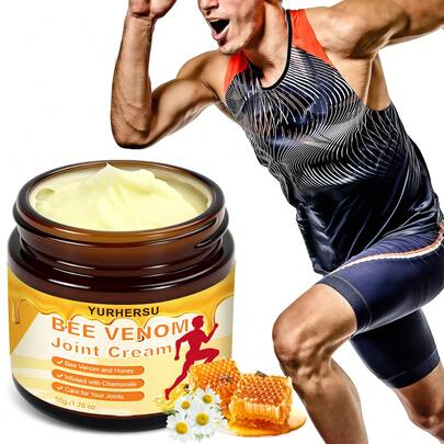 50g/1.76oz Bee Venom Joint Cream With Bee Venom Extract, Honey, Chamomile, Menthol, Glycerin. Soothing And Repairing For Joints And Skin, Quickly Absorbing, Gentle And Non-Irritating, Suitable For All Skin Types, Daily Joint Care And Sports Relief