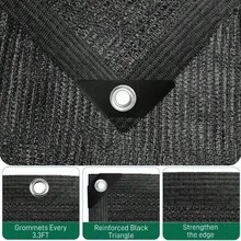 50% Malla de sombra, tela protectora solar resistente a los rayos UV, material HDPE, con ojales metálicos, apta para patio, jardín, techo de cenador, patio - B - Ver 4