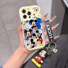 This Disney Mickey Mouse Lanyard Phone Case Is Fully Covered In TPU Material. It's Shockproof, Lightweight, And Compatible With IPhone17/16/11/13/15/15 Plus/15 Pro/15 Pro Max/12/14 Pro Max/11 Pro Max/12 Pro/12 Pro Max/13. This Phone Case Makes A Popular Birthday Gift Or Business Gift; It's Durable, Stain- And Fingerprint Resistant, And Suitable For Both Men And Women. The Set Also Includes A Mickey Mouse Phone Case And A Mickey Mouse Plush Bracelet. It's A Perfect Gift For Friends And Family. This Stylish Phone Case Is Fun, Lightweight, And Durable. IPhone17 Pro Max Phone Case, Minnie Mouse Phone Case. - White - View 6