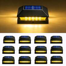 AIICRGB 12/8/6/4/2pack Solar Post Cap Light, Solar Fence, Black Deck Post Cap Light For Garden/Patio/Porch, Outdoor Column Light Solar Deck Light Suitable For 3.5x3.5 4x4 4.5x4.5 5x5 Garden Decoration (Warm Light) - Đen - Xem 1