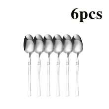 Juego de cubiertos de acero inoxidable de 6/30 piezas, cuchillo y tenedor de cintura pequeña, adecuado para restaurantes, regalos de vajilla de cocina navideña. TCT9 - 6 tenedores para té - Ver 10