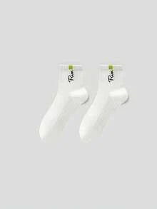 1/3/5 Pairs Men's Summer Breathable Ins Style Mid-Calf Socks, Spring/Autumn Anti-Odor Moisture-Wicking Short Crew Sports Socks - Multicolor - View 5