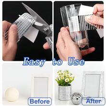 Self-Adhesive Mosaic Mirror Sticker Roll, 5mm Glass Mini Mirror Squares, Suitable For DIY Disco Ball, Crafts, Vases, Wall And Home Decor - Multicolor - View 8