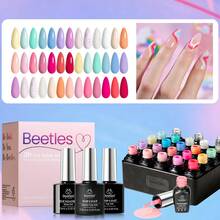 Beetles Spring Gel Polish Set - Fingertip Palette, 32 Colors Valentines Polish Set With Base Top Coat - 20 Color Awakening Alice - View 1