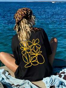 Women T-Shirts - Black-1 - View 6