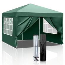 Pop Up Gazebo With Sides Blue Outdoor Canopy Wedding Party Tent - Green - View 1