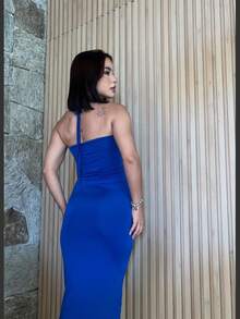 Women's Long Dress Thayna: Elegance, Boldness, Cut-Out, Stylish, Comfortable, 2026, Graduation/Wedding - 藏蓝色 - 查看 4