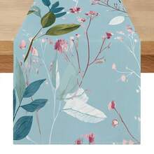 1pc Nordic Style Floral & Leaf Pattern Table Runner, Rectangular Decor Suitable For Dining Table, Coffee Table, Sideboard, TV Stand, Vanity, Nightstand, Applicable For Wedding, Afternoon Tea, Birthday Party, Holiday Gathering, All Seasons - Multicolor - View 12