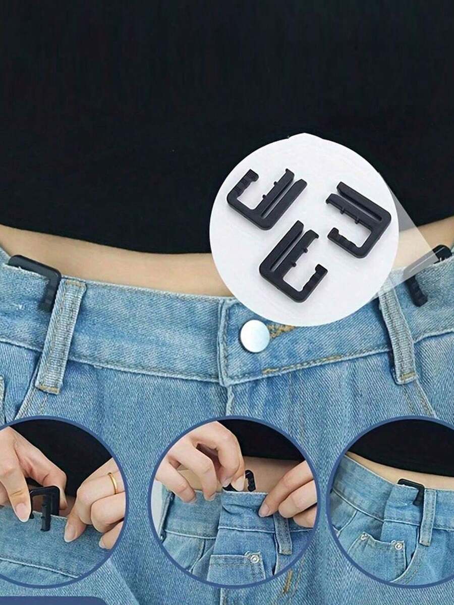 5件套可调节腰带纽扣,适用于牛仔裤、裙子、裤子 - 可拆卸腰带环,可调节腰围,完美适用于婚礼、派对、日常穿着,派对必备,简约设计,纽扣牢固连接 - 多色 - 查看 1