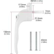 20 Pack UPVC Window Handle Universal Espag Key Locking For Double Glazing White - White - View 2