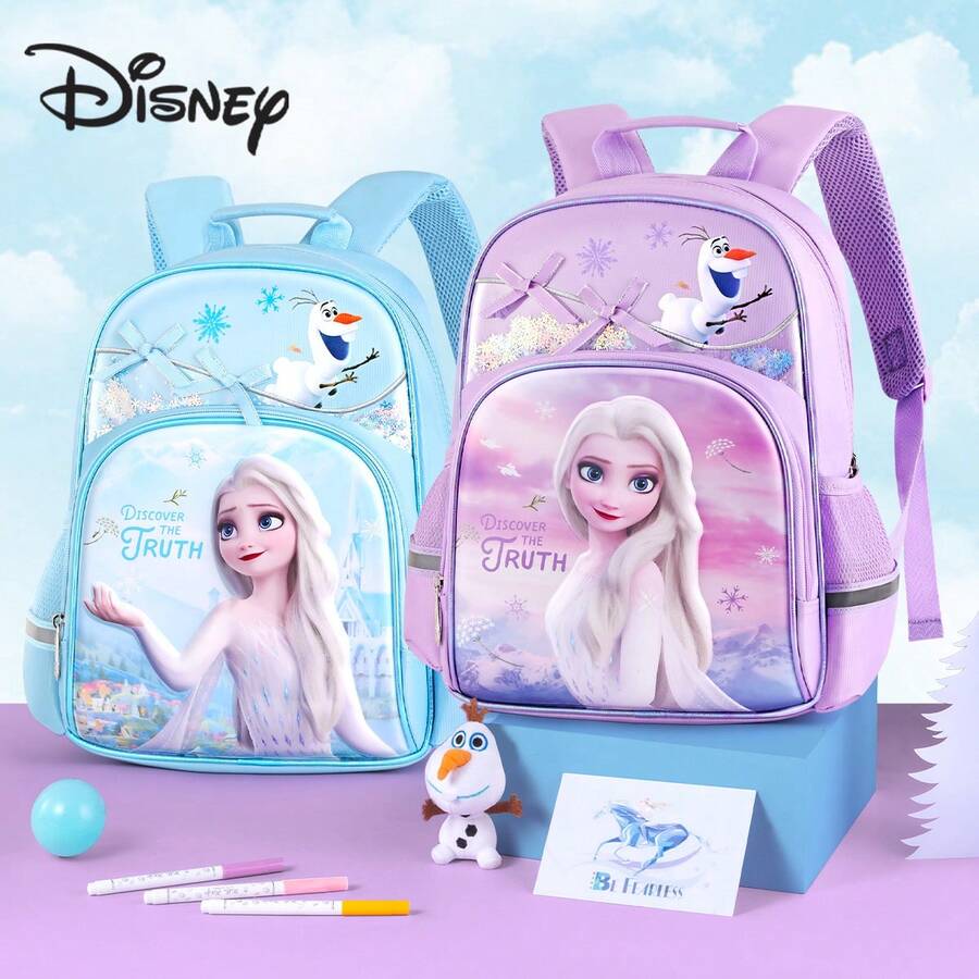 Disney 迪士尼小学生背包，男女童均适用，1-3年级，新款蜘蛛侠设计，超轻大容量，冰雪奇缘主题儿童背包
