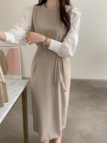 Women Midi Dresses - Black - View 4
