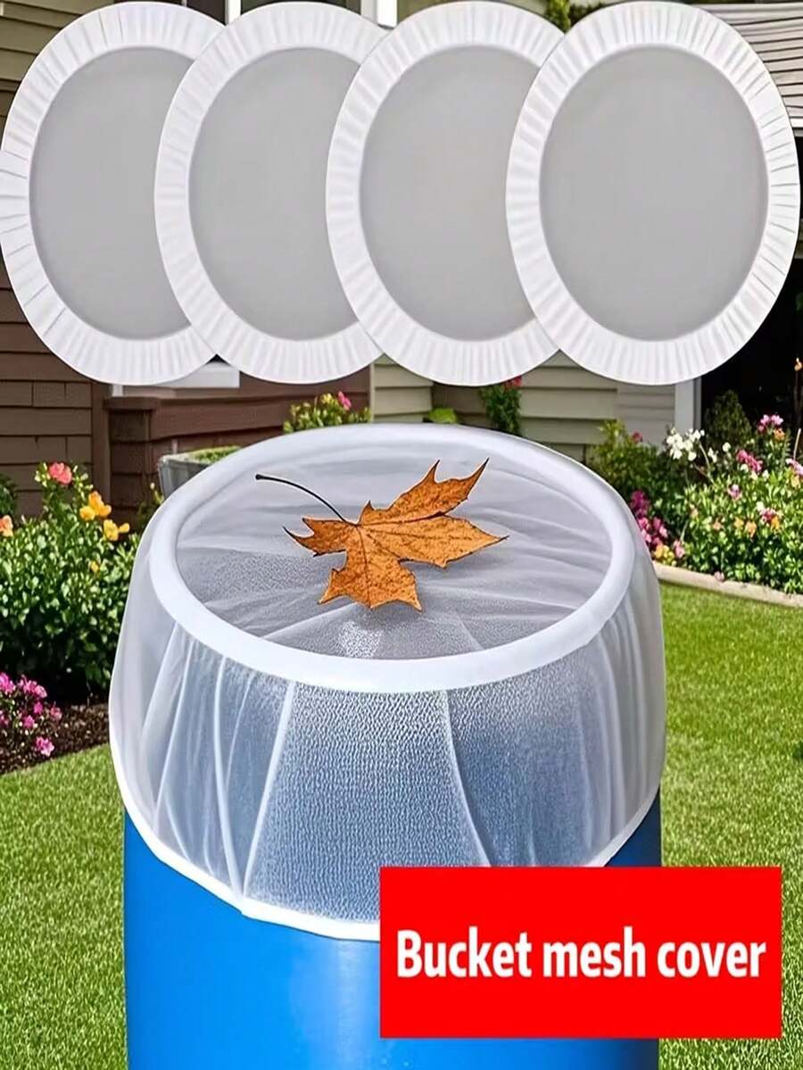 Durable Polyester Mesh Cover For Outdoor Rain Barrel - White, Insect & Leaf Protection, Water Tank Cover, Filter Screen, Suitable For Garden, Lawn, Outdoor Water Bucket, Effective Coverage, Fly & Mosquito Netting