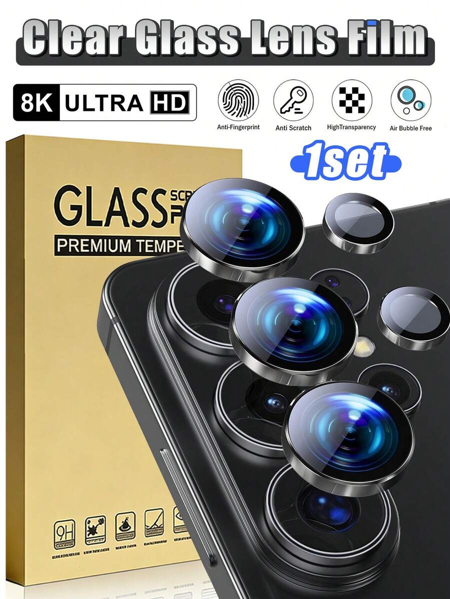 1件 - Galaxy S26 Ultra 專用金屬相機鏡頭保護蓋，鏡頭保護，附對位框架，防刮耐磨，兼容手機殼，清晰夜拍，適用於 Galaxy S25 Ultra/S25/S25 Plus/S24 Ultra/S24/S24 Plus/S23 Ultra/S23/S23 Plus 及其他機型，後置相機保護，日常生活與辦公必備手機配件 - 黑色 - 查看 1