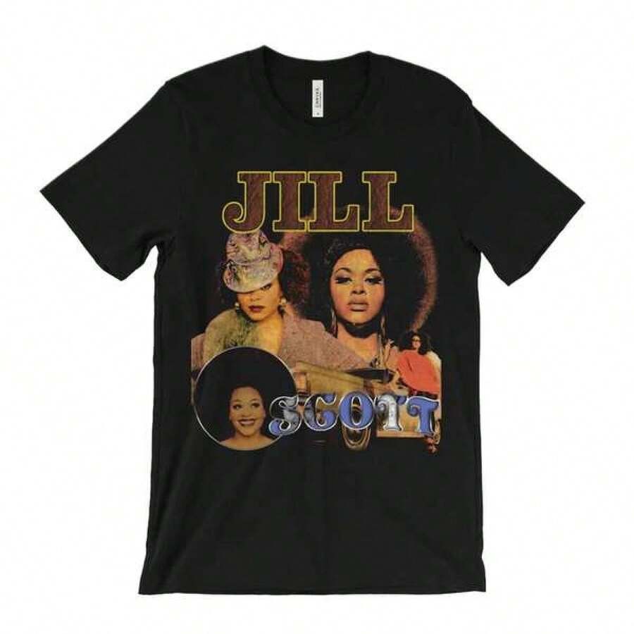 Jill Scott T Shirt - Golden - Who Is - Concert Merch - Vntg Raptee - 90s Rnb - 2000's Music - Singer - Music T Shirt,playeras de hombre,ropa de hombre,camisas para hombre,ropa de mujer - Negro - Ver 1