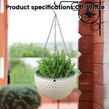 2pcs Vintage Rattan Honeycomb Pattern Hanging Flower Baskets, 2pcs Self-Adhesive Hanging Orchid Pots With Chain Hooks And Drainage Holes, Suitable For Home, Balcony, Yard, Garden Decor - Flowerpot - View 7