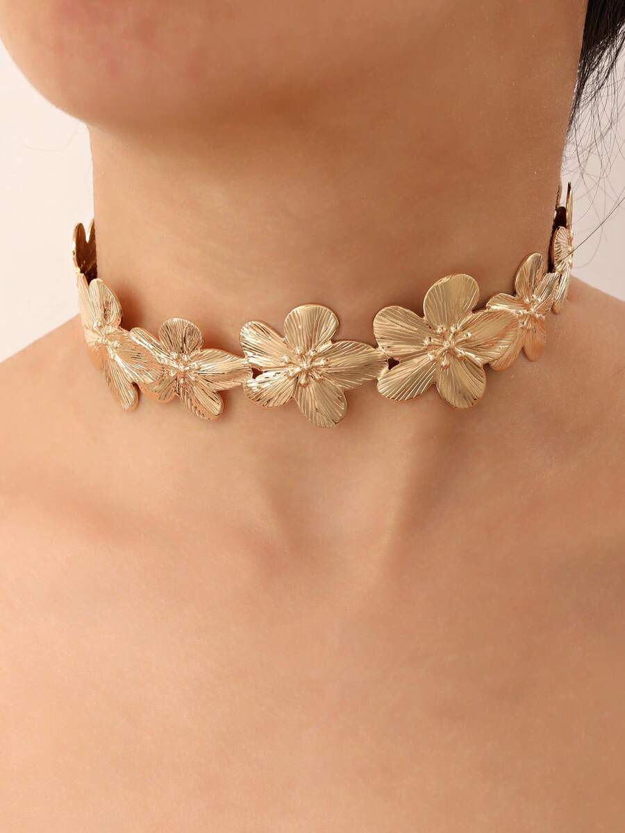 1 peça versátil colar gargantilha floral retrô moderno - Colar de flores - Ver 1