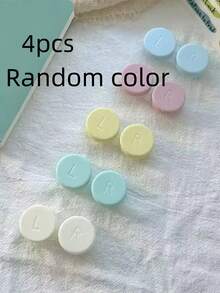5 pares (10 piezas) de estuches para lentes de contacto de colores aleatorios (izquierdo + derecho), adecuados para el set de almacenamiento y viaje de lentes de contacto - Multicolor - Ver 9