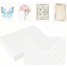 100 chiếc phong bì giấy da bán trong suốt, kích thước 4x6 inch, màu trắng trong suốt, cao cấp, thích hợp cho thiệp mời đám cưới, thiệp chúc mừng, bưu thiệp, thiệp cảm ơn, ảnh và làm album ảnh DIY. - trong suốt - Xem 3